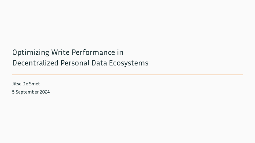 Optimizing Write Performance in Decentralized Personal Data Ecosystems